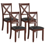 Wooden Dining Chairs Set of 4 Kitchen Side Chair w/ Padded Seat Rubber Wood Legs