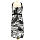 Harve Benard Abstract Babydoll Sleeveless Dress Women’s 8 Black White Stylish
