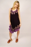 90s Tie Dye Dress (M) medium purple vintage midi tank boho hippie sundress cute