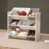 Kids Toy Storage Rack with 6 Removable Plastic Bins Toy Organizer Shelf – White