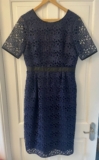 Oliver Bonas, Navy Mid Length Evening Dress, Size 12
