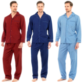 MENS TRADITIONAL PYJAMAS SET PLAIN PJ NIGHTWEAR LOUNGE WEAR TOP PANTS TROUSERS