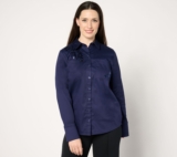 BEAUTIFUL by Lawrence Zarian Women’s Top Sz L Cotton Embellished Blue A670906