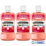 3 X Listerine Smart Rinse Kids Mouthwash Berry Flavor Zero Alcohol 250ml