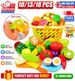 Pretend Play 25 PCS Kitchen Set for Kids Cooking Role Play Cutting Food Toy