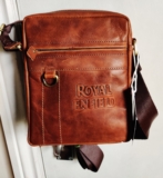 Men’s Leather Satchel Crossbody Real Leather Messenger Shoulder Sling Bag T/Brwn