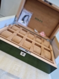 Luxury Watch Display Case – Green Wood – 10 Slot Storage Box