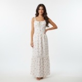 ASOS Floral Crochet Lace Maxi Dress White Orange Floral Cottagecore Vacation 6