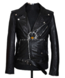 Brando Black Men’s Biker Real Cowhide Leather Jacket ‘WAREHOUSE CLEARANCE SALE’