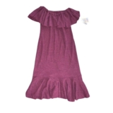 LuLaRoe Cici Dress Womens Large L Plum Purple Textured Ruffle Off Shoulder Midi