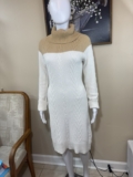 W118 By Walter Baker White and Tan Color block Sweater Dress Size Medium