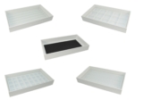 Display Tray White Leatherette With Choice Of Jewellery Compartment White Insert
