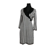 Calvin Klein Women’s Black & White Houndstooth Knit Sweater Dress  Size M