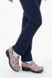 New Skechers Women’s 9 Leather Work Clogs SR Candaba Mules Nurse Floral Design