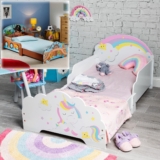 Wooden Toddler Kids Junior Children’s Wood Single Bed Nursery Bedroom Furniture