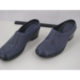 Dansko Blue Leather Wedge Mules Clogs Made in Portugal Size 36