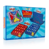 3-in-1 Travel Games Set Kids Pop & Hop Four In A Row Noughts Crosses Holiday
