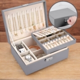 2 Layer Jewellery Box Organizer Rings Necklaces Jewellry Storage Case Box Boxs V