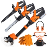 3-in-1 Kids Yard Tools – Kids Weed Wacker Toy, Kids Leaf Blower & Chainsaw, Kids