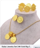 24K Gold Plated Openable Dubai Indian Noodle Bracket Jewellery Set
