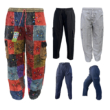 Mens Harem Pants hippie cargo trouser OM Patchwork cotton boho yoga unisex Hippy