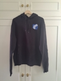 Adidas  Black Hoodie M Trefoil Logo Sleeve Print Streetwear Y2K Casual