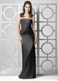 Dessy 2849….Full Length, Formal Strapless Dress…Black…Size 6….NWT