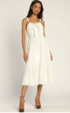Lulus season of loving white drawstring midi dress size S $68 value