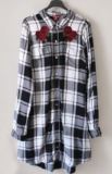 Guess Black White Check Shirt Dress UK6 8 BNWOT Long Sleeve Pockets.
