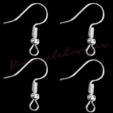 100 x 18mm Silver Plated Earring Fish Hooks Lead & Nickel Free Jewellery A119