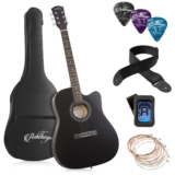 41-inch Beginner Cutaway Acoustic Guitar Package – Starter Kit w/ Tuner, Gig Bag