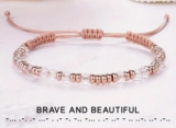 Morse Code Brave And Beautiful Bracelet Gift For Her, Daughter, Girl Friend, BFF