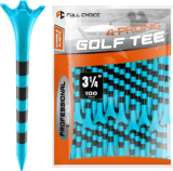 Professional Plastic Golf Tees 100 Pack (3-1/4″ or 2-3/4″), Enhanced Durability