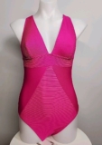 Cupshe Womens One Piece Swimsuit, Small, Pink Textured Tummy Contouring
