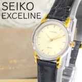 SEIKO Exceline Women’s Watch Gold Silver Dial 27mm Wrist 16cm