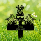 Personalized Miniature Schnauzer Dog Metal Memorial Garden Stake