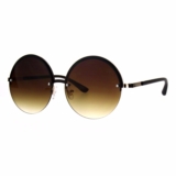 Womens Fashion Sunglasses Trending Half Rim Round Circle Frame UV 400