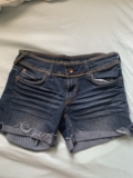 Dollhouse Women’s 6 Blue Solid Denim Cut-Off Shorts Button 5-Pocket