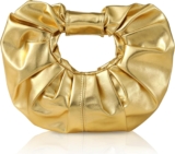Clutch Purse for Women – Evening PU Leather Pleated Bag 3-gold