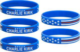 Charlie Kirk Pray Bracelet Silicone Rubber Wristband Freedom USA Men Women
