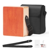 Cajon Box Drum Wood Percussion Instrument with Guitar Strings Travel Bag Strap