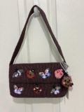 Ladybug Butterfly Beaded Sequin Handbag w Keychain Charm Made in India NWT
