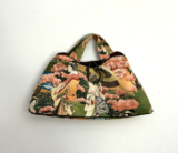 Japanese Kimono Fabric Hobo Handbag Purse Green Handmade Geisha Artsy Boho