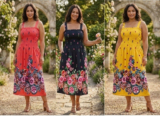 Plus Size Women’s Sundress   Floral Print Smock   1X 2X 3X 4X