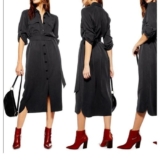 TopShop navy midi roll up sleeve dress NWT 8