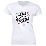 Las Vegas with Playing Dices Women’s T-Shirt Poker Cards Gambling Fun Game Tee