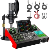 Podcast Microphone Bundle with Live Sound Board Audio Mixer,Podcast Equipment..