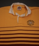 Barbarian Rugby Wear Rugby Shirt Mens Large Yellow Maroon Stripe Ignatius Club