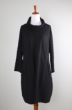 CYNTHIA ASHBY NWT $215 Cassidy Lagenlook Textured Cowl Dress Black Size Small