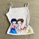 Anime Style Graphic Tank Top Y2K Kawaii Manga Cami Womens S-XL